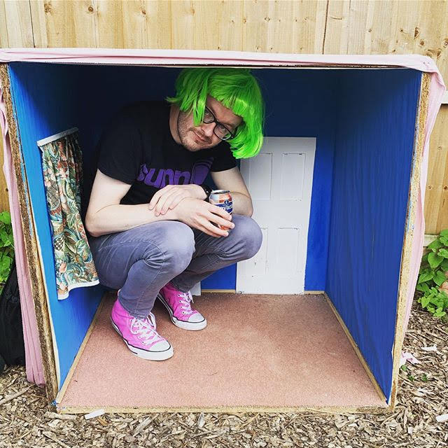Image of the author in his tinyhouse